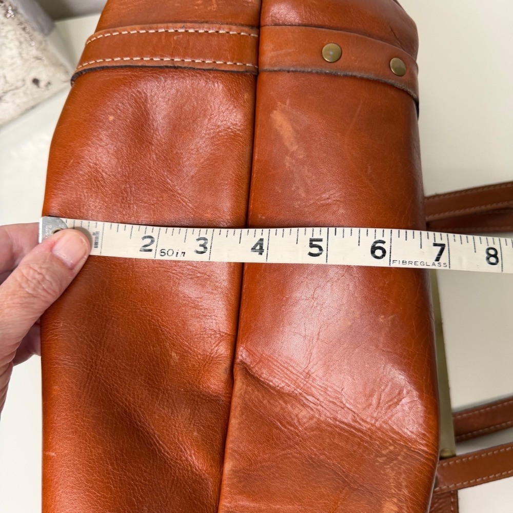 Patricia Nash Benvenuto Tote Bag Cognac Leather Studded Brass Heritage Academia - Picture 11 of 16